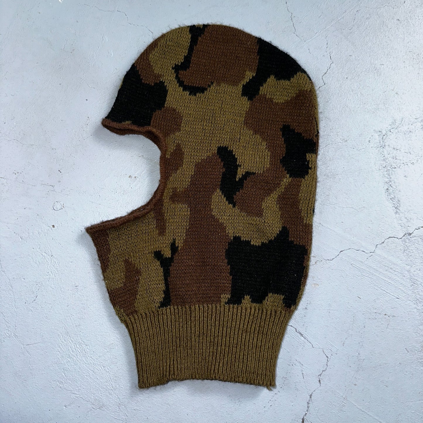 VTG 70s USA Knit Ski Mask Men Balaclava Duck Camo Hunting Forest Fishing