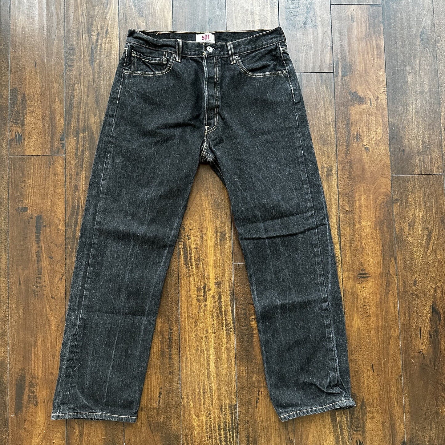 Levis 501 Vintage Y2K Straight Leg XX 2000s Jeans 32x29 Black Wash 35x32