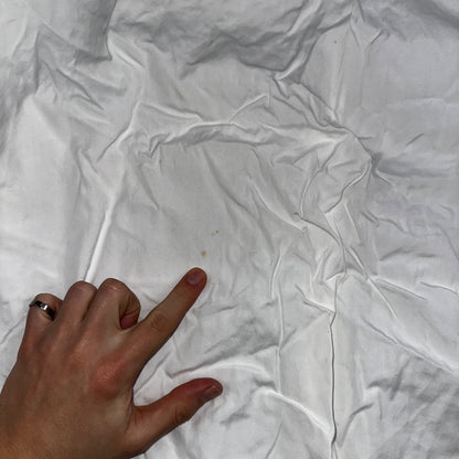 Vintage J Peterman Poet Shirt Men M White Popover Button Down Shirt Collar Less