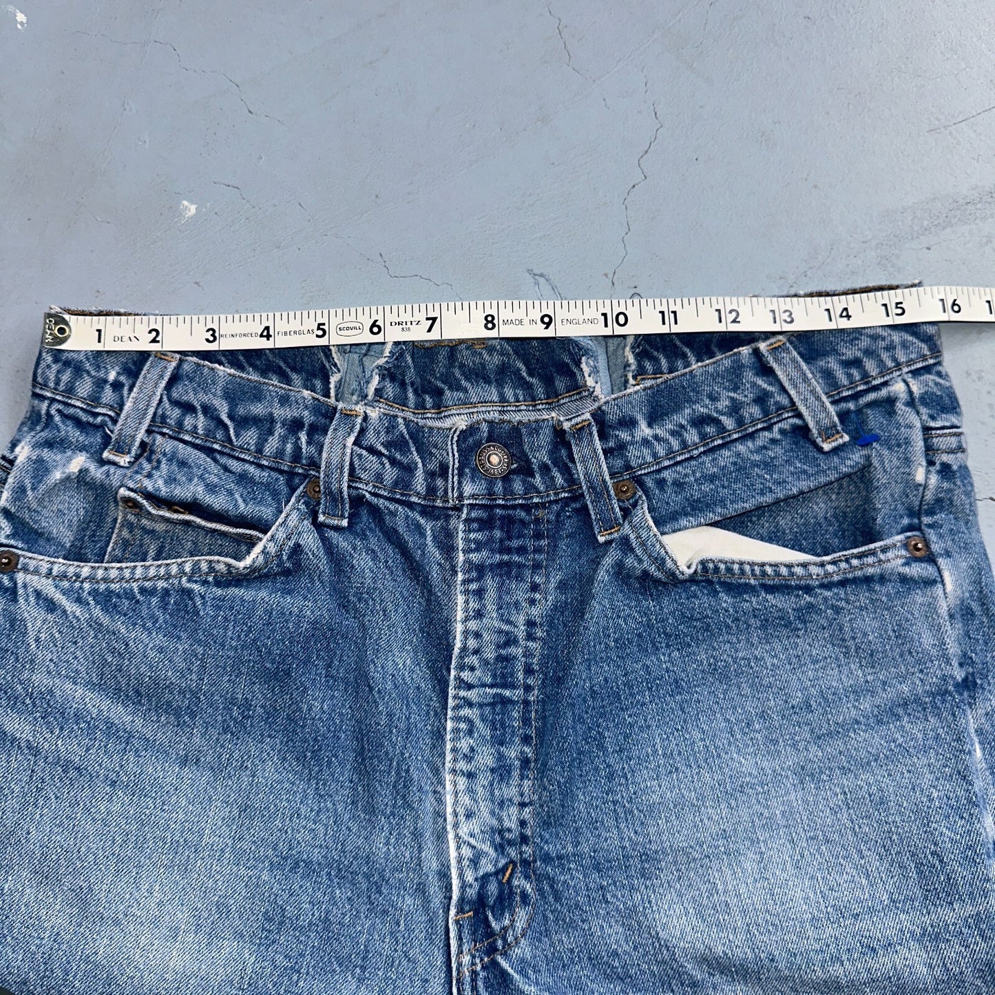 Levis 517 Vintage 80s USA Orange Tab Bootcut Flare Blue Worn Jeans Act 32x28