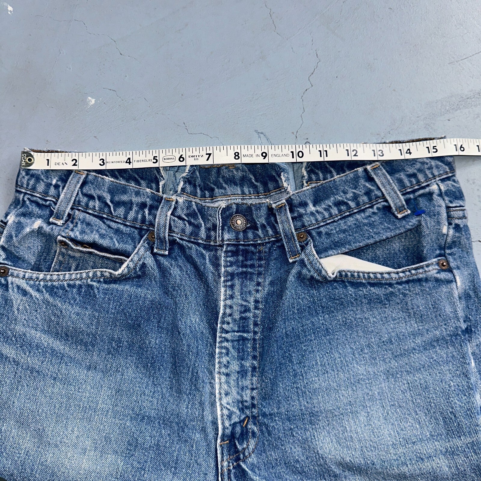 Levis 517 Vintage 80s USA Orange Tab Bootcut Flare Blue Worn Jeans Act 32x28