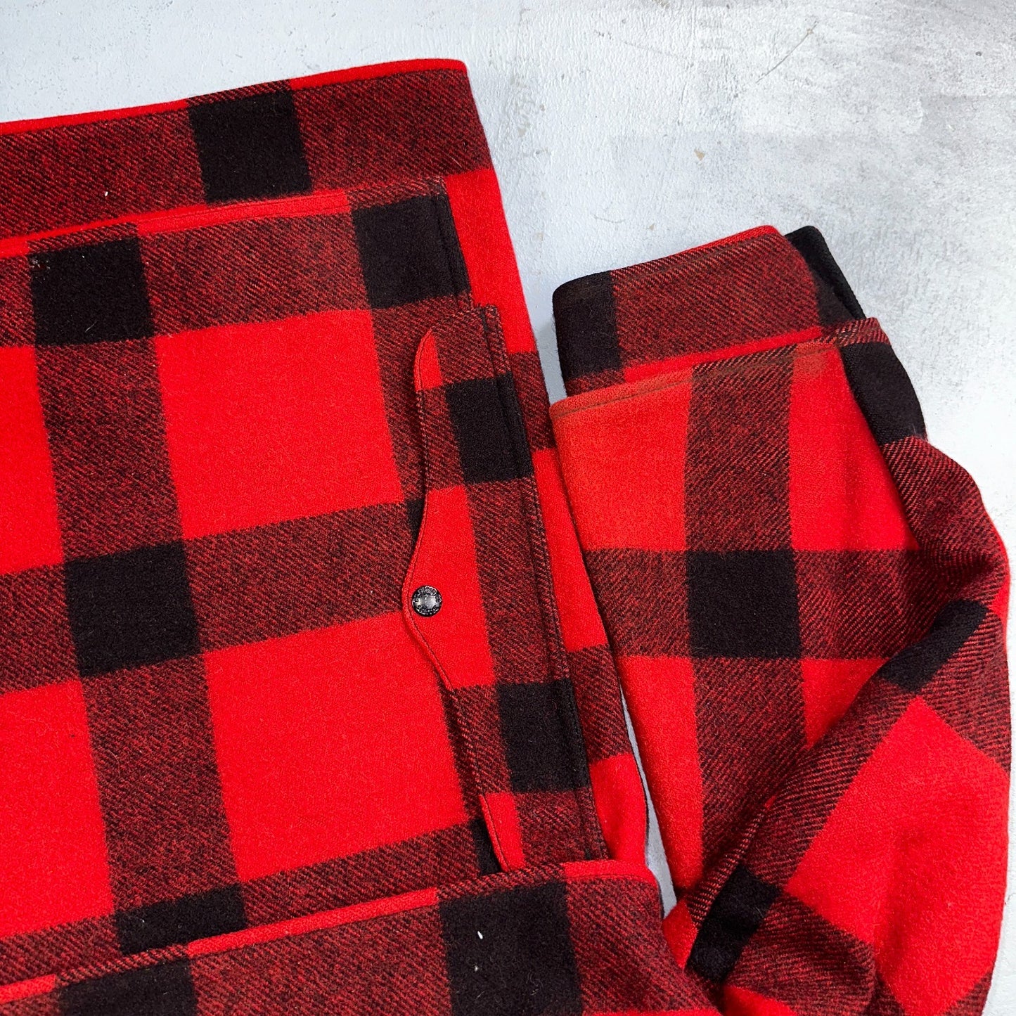 Filson Double Mackinaw Cruiser Coat Jacket Mens 46 Red Plaid Wool 70s Vintage