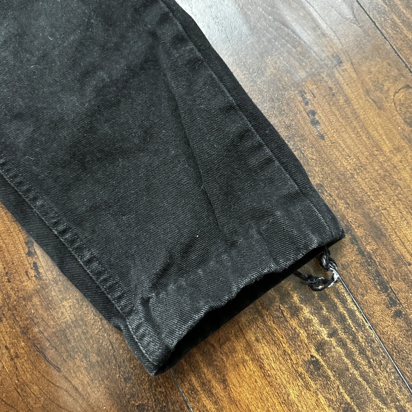 Vintage Lee Original Jeans Women's Long Black High Rise Tapered Capri 26x25 90s