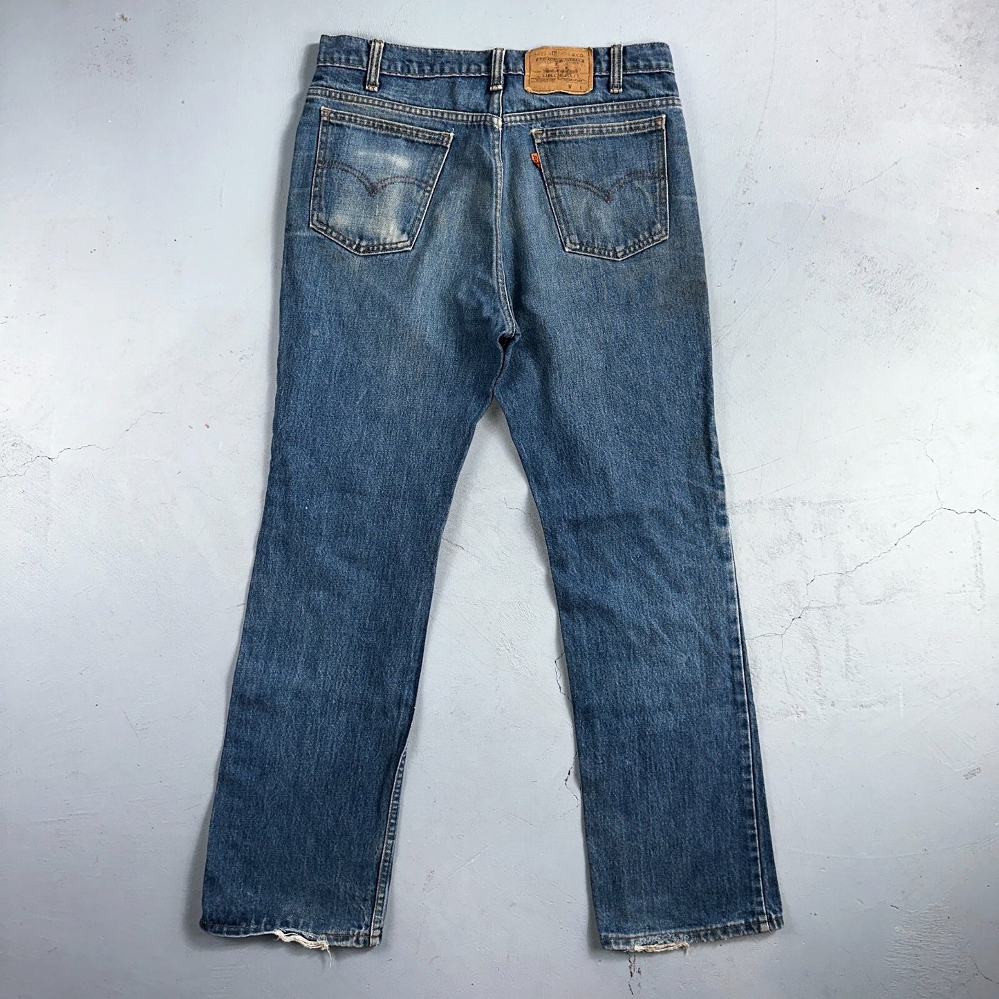Levis 517 Vintage 90s Canada Orange Tab Bootcut Flare Blue Worn Jeans Act 33x30
