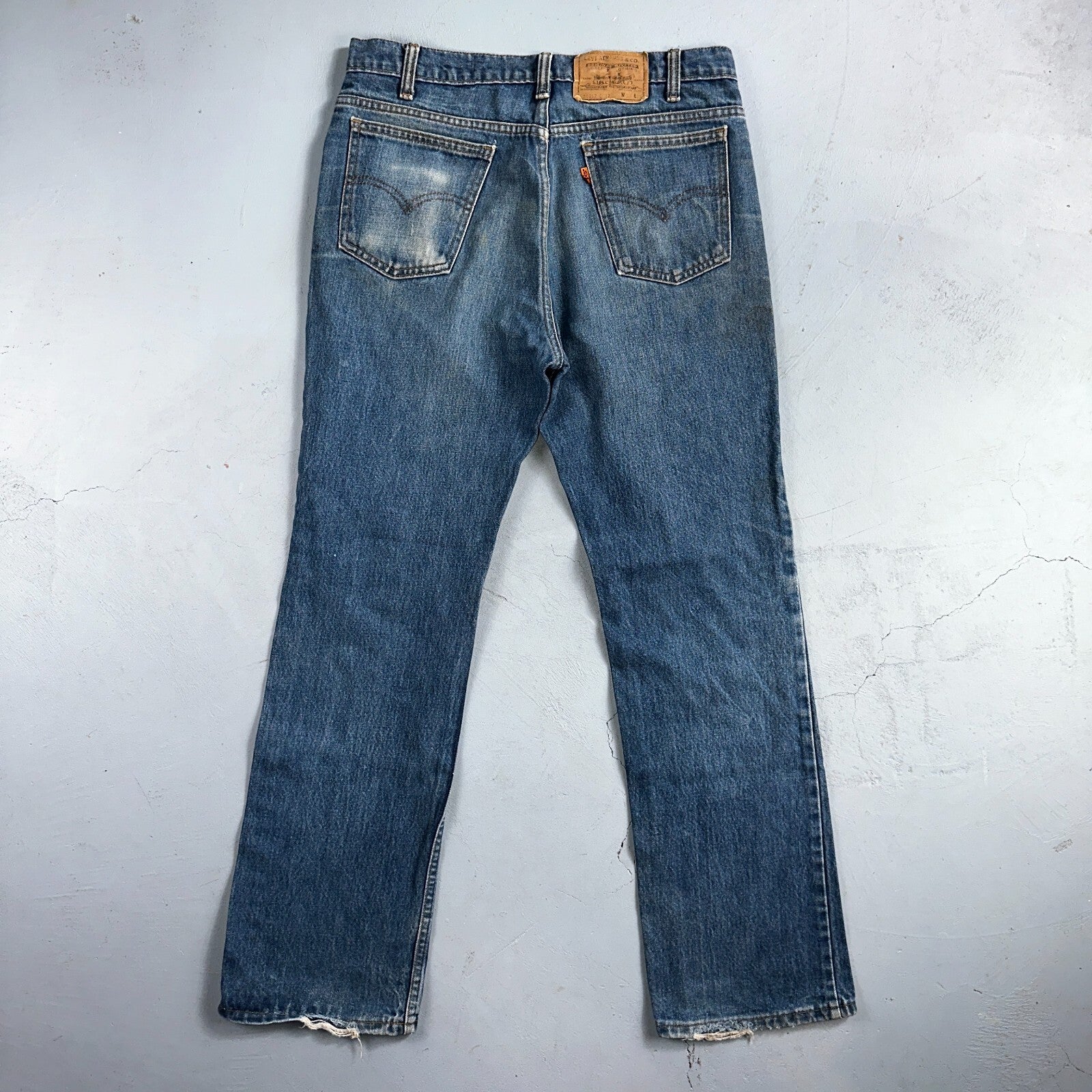 Levis 517 Vintage 90s Canada Orange Tab Bootcut Flare Blue Worn Jeans Act 33x30