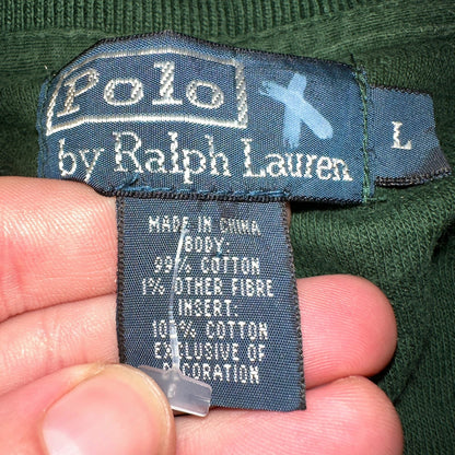 Polo Ralph Lauren VTG Track Jacket Mens Large Green Big Pony Cotton