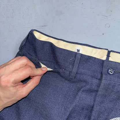 ORIGINAL WWII US ARMY M1944 WOOL COMBAT FIELD TROUSERS- SMALL 32 WAIST BLUE NAVY