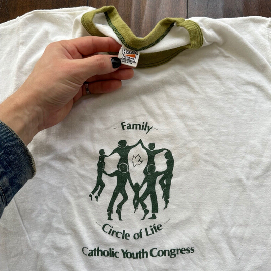 Catholic Congress Youth Love Jesus Vintage T Shirt 70s Hanes Family Bible Equal