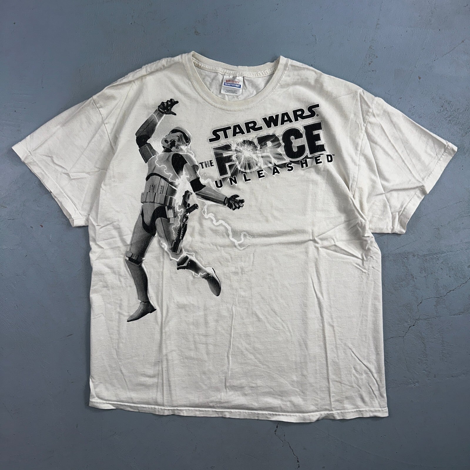 Star Wars The Force Unleashed Promo T Shirt Mens Size XL White Lucasarts