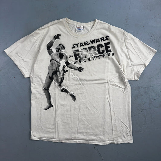 Star Wars The Force Unleashed Promo T Shirt Mens Size XL White Lucasarts