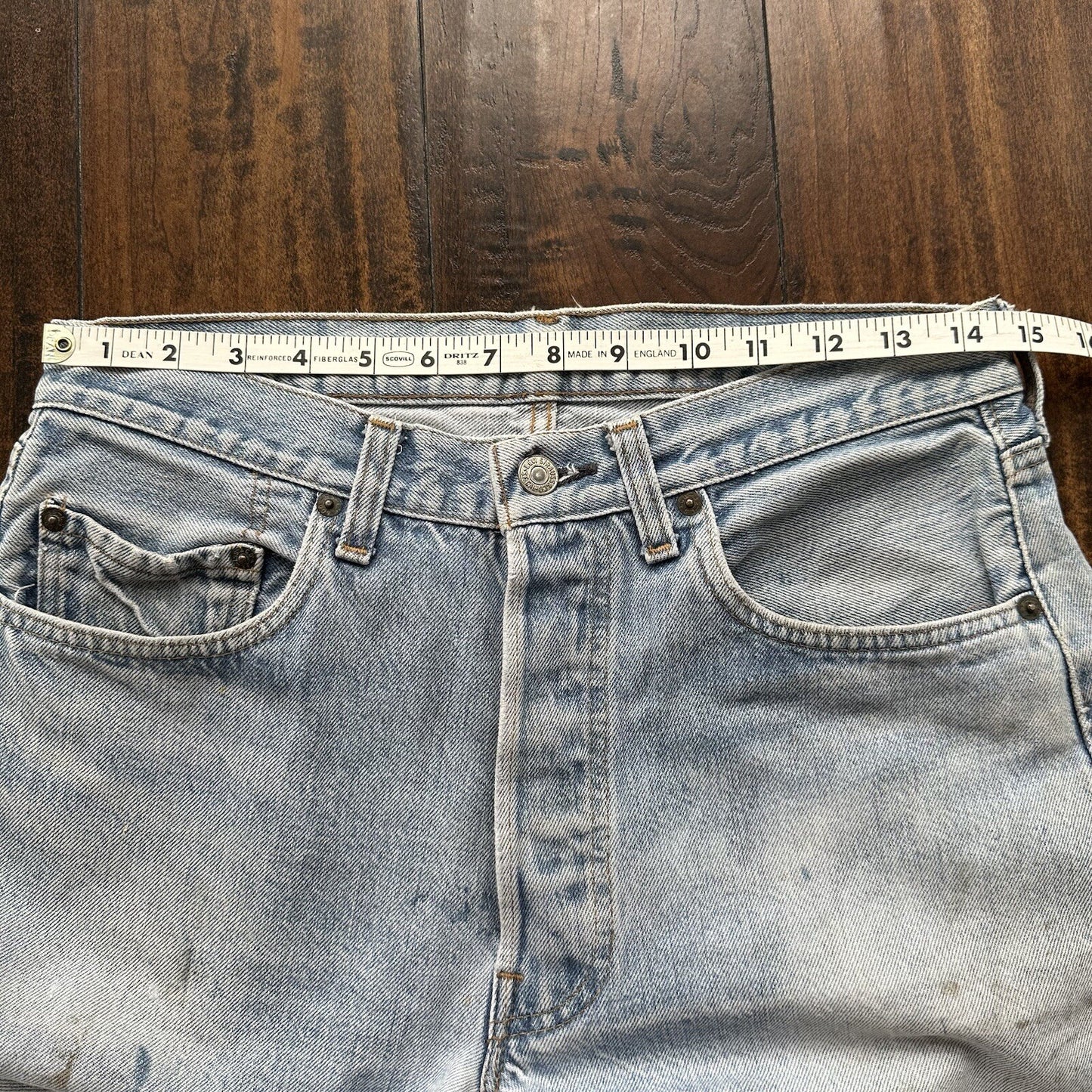 Levis Vintage 80s Redline Selvedge USA 501 XX Jeans Light Wash 33x34 Act 29x29