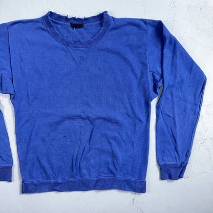 1970s VTG Blue Single V Sport Blank Sweatshirt USA Crewneck Basic 70s Jumper