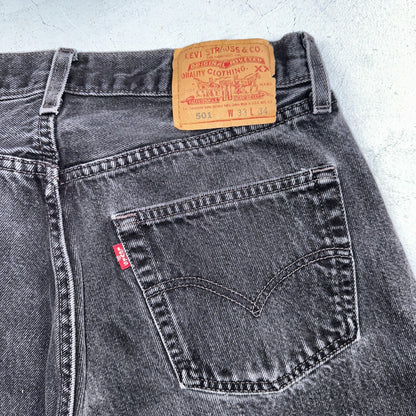Levis 501 Vintage 80s USA XX Straight Leg Jeans Black Light Wash 33x34 Act 31x32