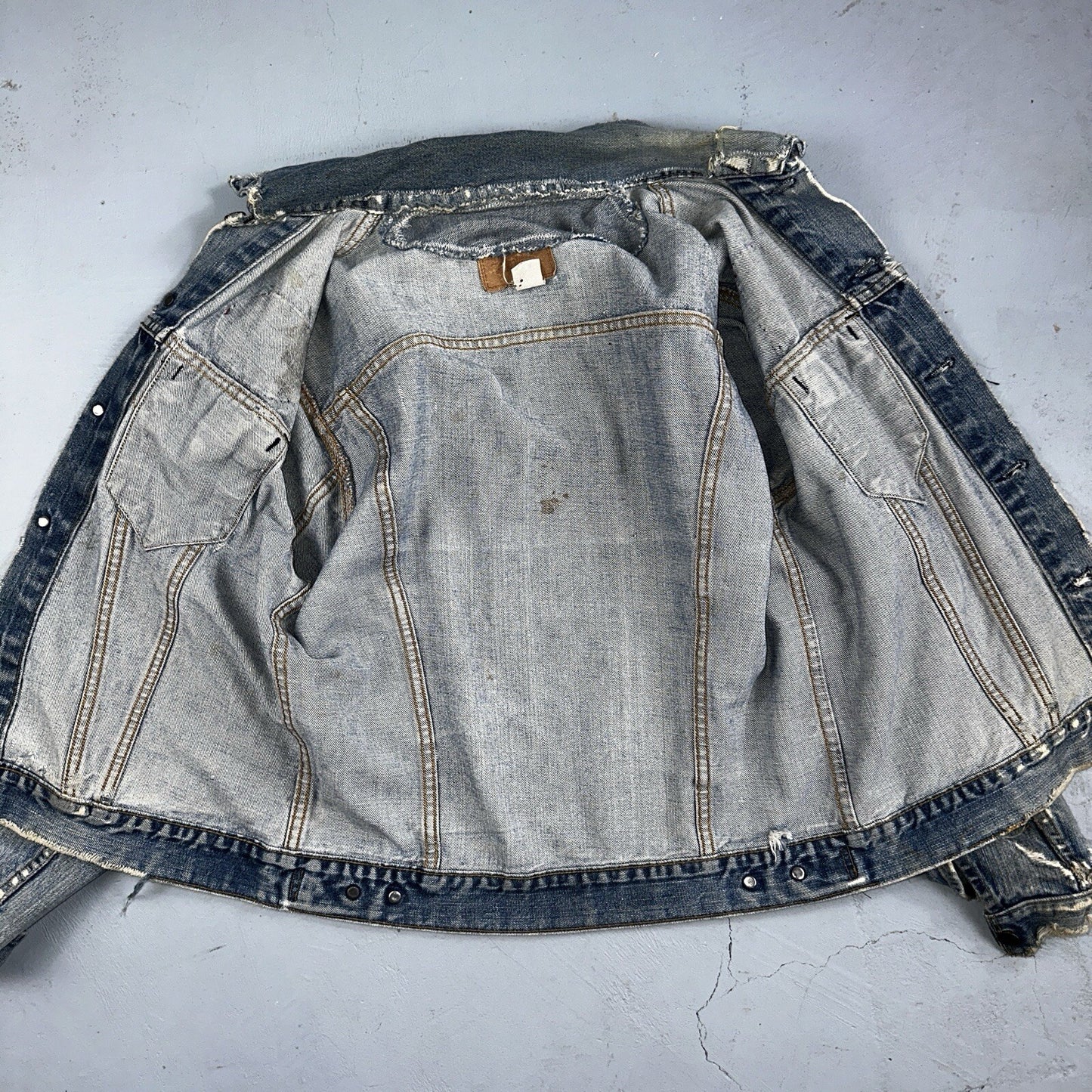 Levis VTG Denim Size 42 Type 3 III Trucker Jean Jacket Thrashed 1970s 70s Patch