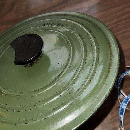 Le Creuset #24 Round Dutch Oven Lid Only France VTG Pot Orange E 4.5 QT Chip