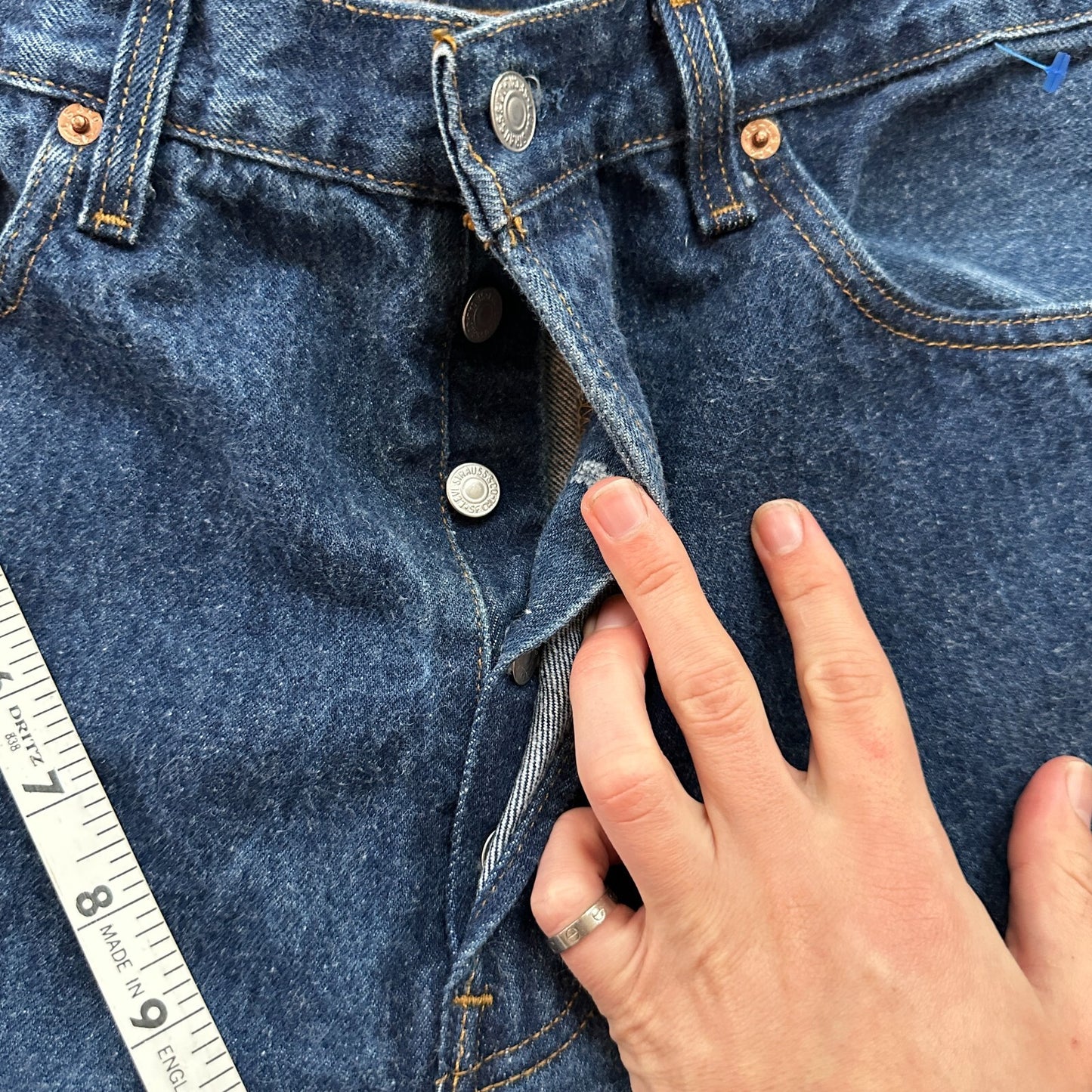 Levis 501 Vintage 90s USA XX Straight Leg Jeans Blue Med Wash 34x32 Act 31x30