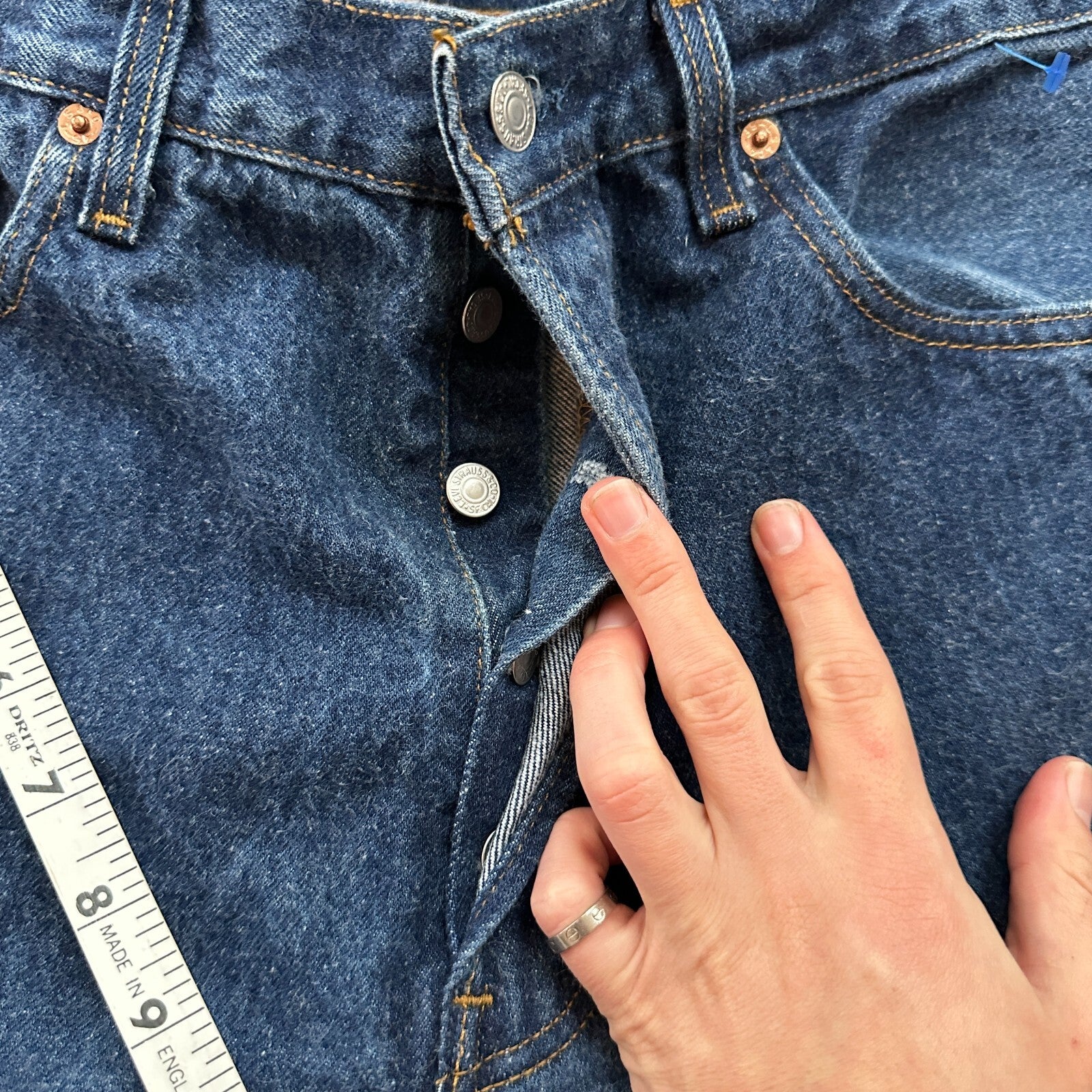 Levis 501 Vintage 90s USA XX Straight Leg Jeans Blue Med Wash 34x32 Act 31x30