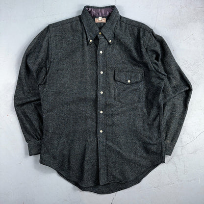 VTG Benson Rixon Shirt Mens M Button Down Dagger 60s 70s Rockabilly Herringbone