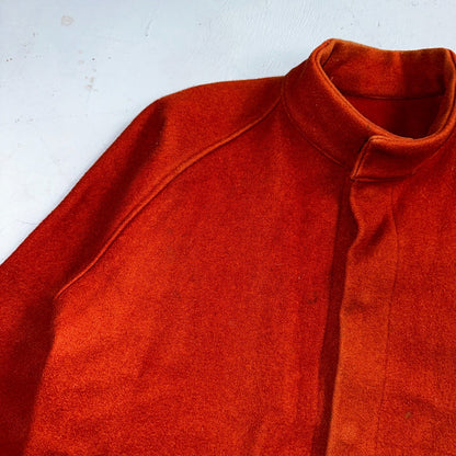 Vintage 60s 70s Wool Delivery Workwear Jacket M Rockabilly Burnt Orange Red