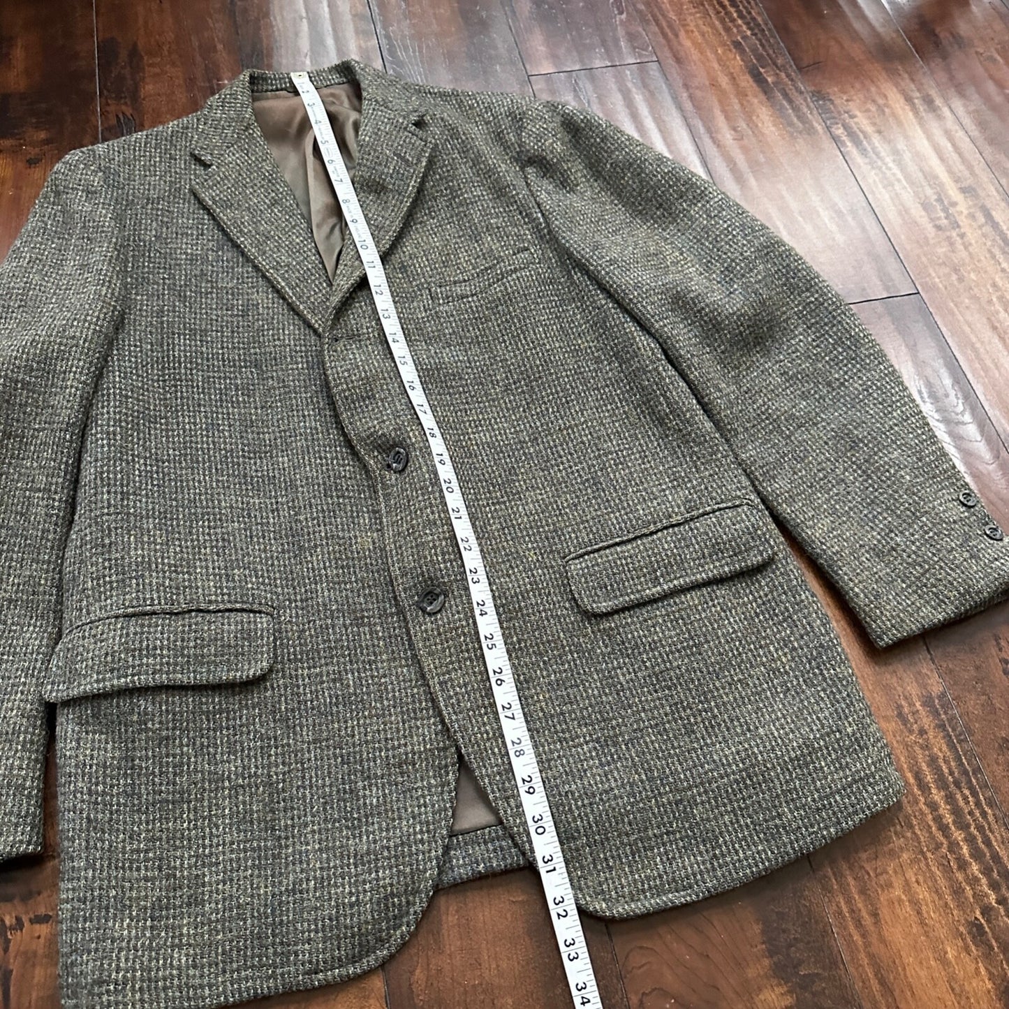 VTG Harris Tweed Sport Coat Mens 42 Scottish Wool Blazer Button Cricketer 70s