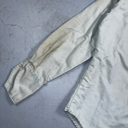 Vintage 70s DaVinci California Mod Long Sleeve Button Shirt Blue Thrashed