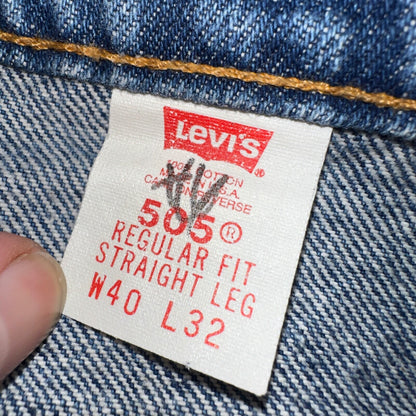 Levis 505 Vintage 90s USA Orange Tab Jeans 40x32 Blue Med Wash 501 Act 38x31