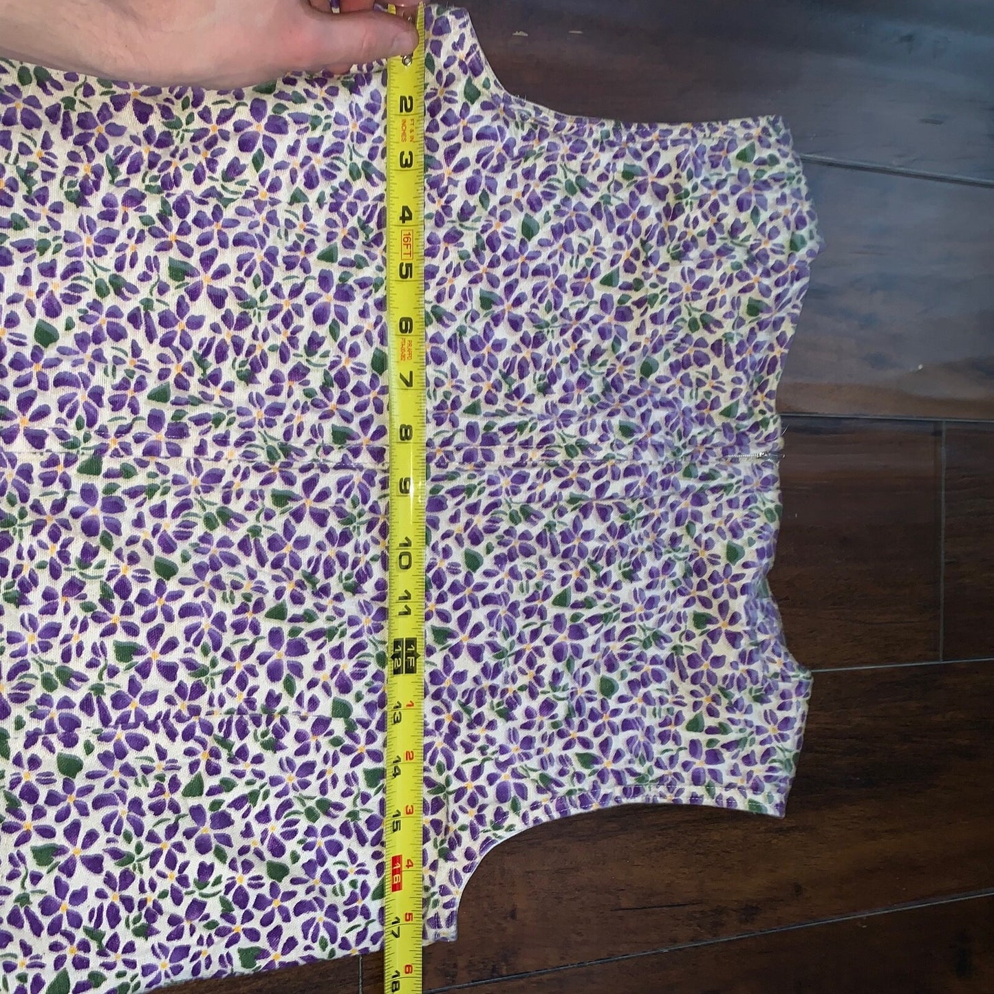 70s Women's Vintage House Dress Kaftan MuMu Shift Purple Floral 80s Hipster Cute