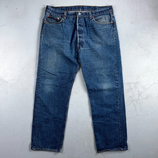 Levis 501 Vintage 80s USA XX Straight Leg Jeans Blue Med Wash 42x33 Act 37x28