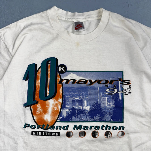 Nike 1994 Niketown Portland OregonVTG T Shirt Mayors Walk 90s 10K Marathon XL