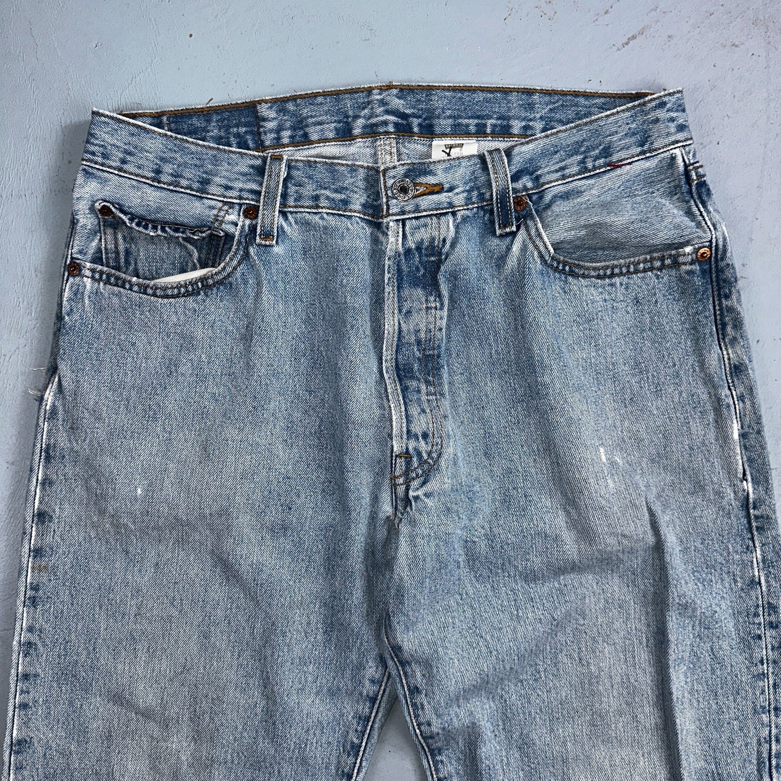 Levis 501 Vintage Y2K 90s XX Straight Leg Jeans Blue Light Wash 35x32 Act 32x29