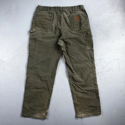 Carhartt VTG Double Knee Carpenter Pants Mexico B01 B136 MOS Green Act 38x32
