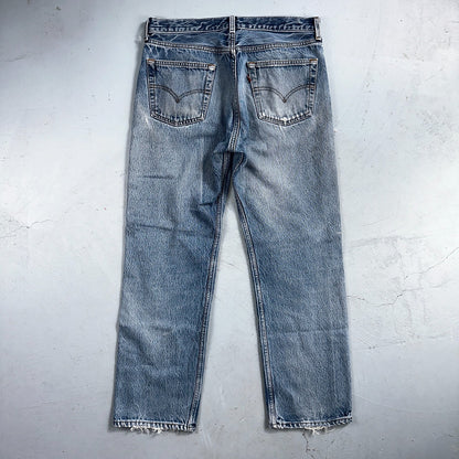 Levis 501 Vintage 90s USA XX Straight Leg Jeans Blue Light Wash 35x32 Act 31x29