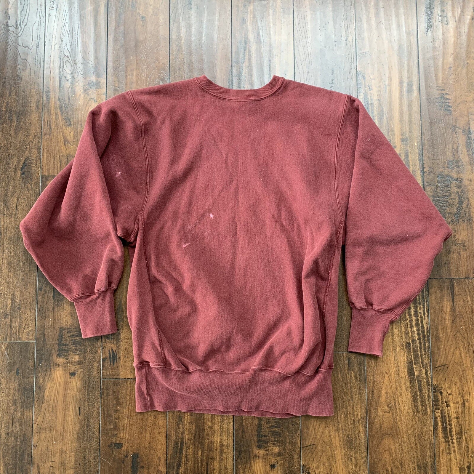 Vintage Champion 90s Maroon USA Reverse Weave Sweatshirt XL Blank 70s Gusset