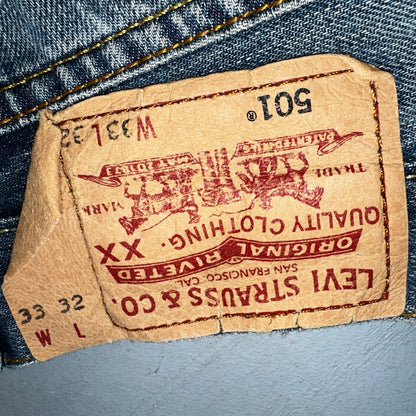 Levis 501 Vintage Y2K XX Straight Leg Jeans Blue Med Wash 33x32 Act 32x31