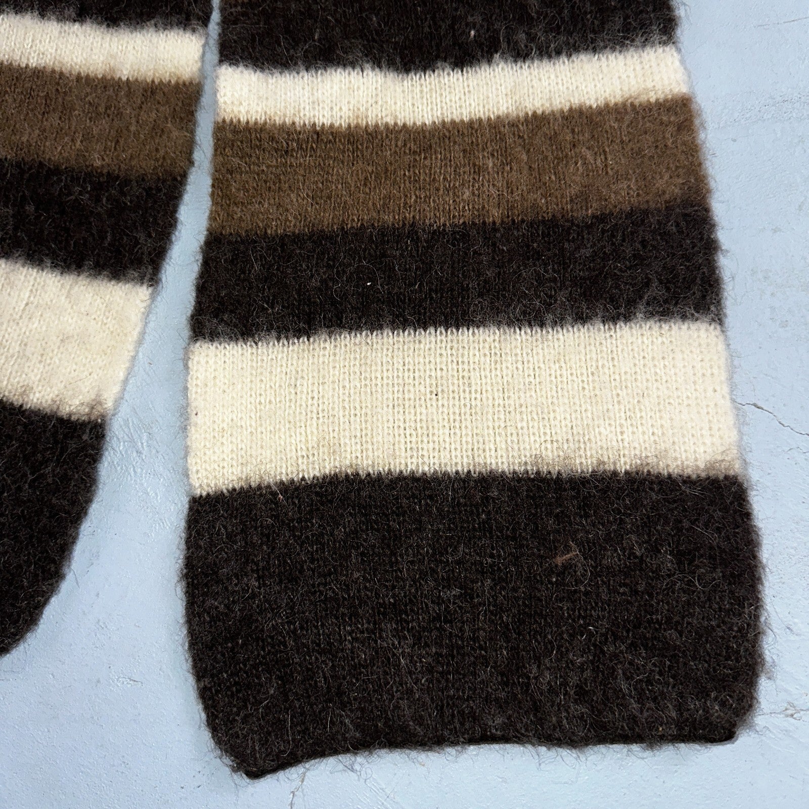 VTG Scarf Brown Colors 1970s 70s Cute Winter Wool? Soft Cozy Rockabilly