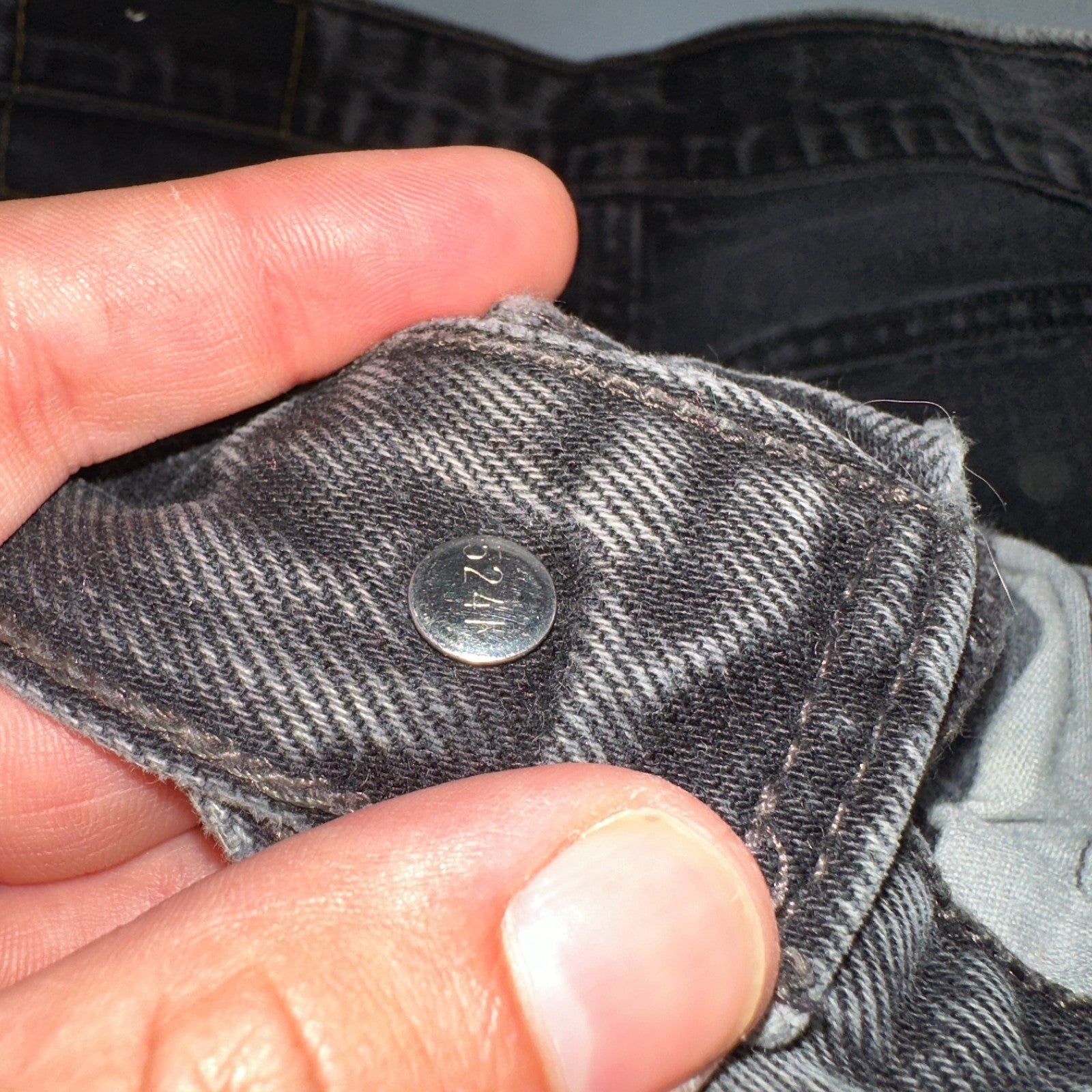 Levis 501 Vintage 90s USA XX Straight Leg Jeans Black Light Wash 32x36 Act 30x27