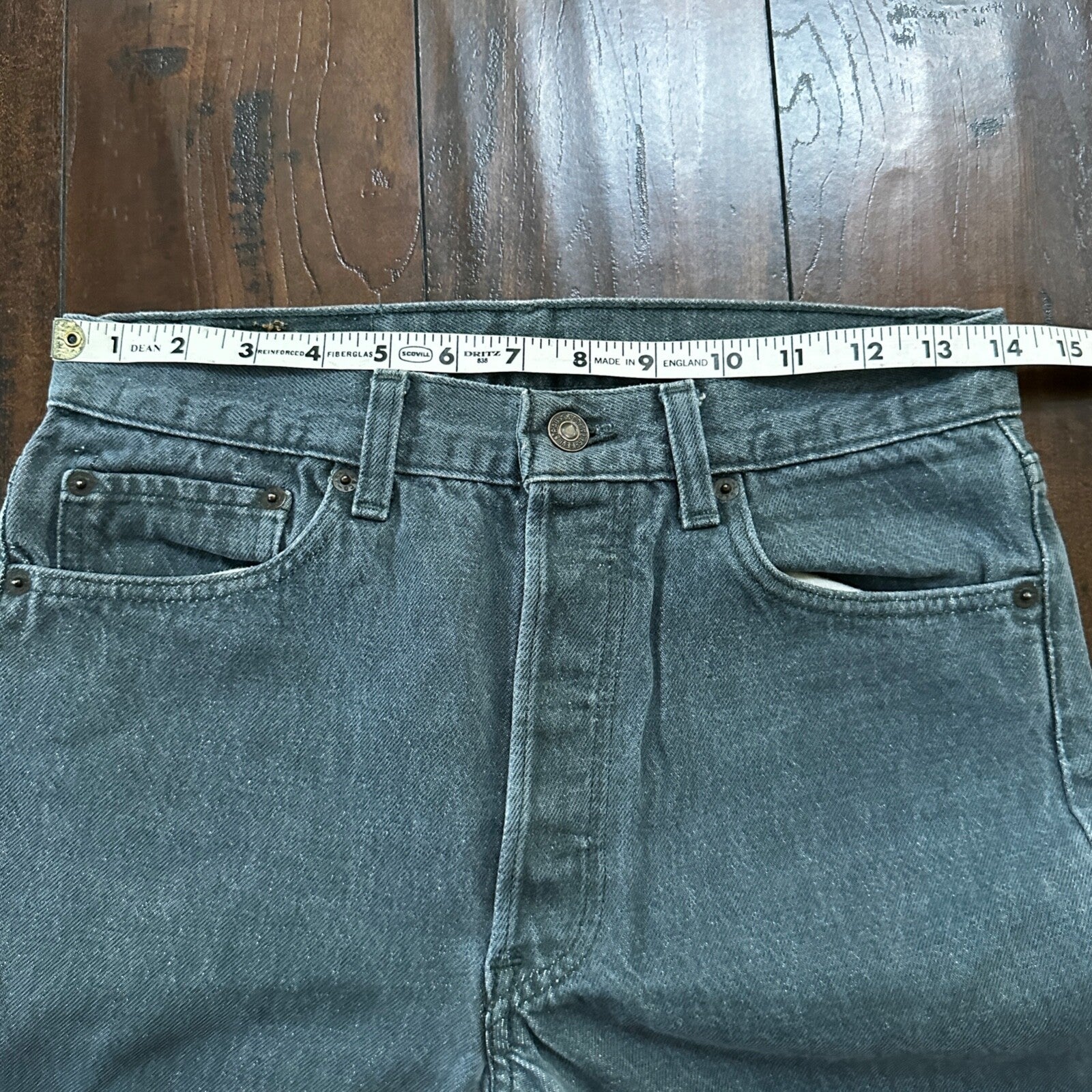 VTG 90s Levis 501 Button Fly 29x32 USA Tag Jeans Straight Wash Blue XX Act 28x30