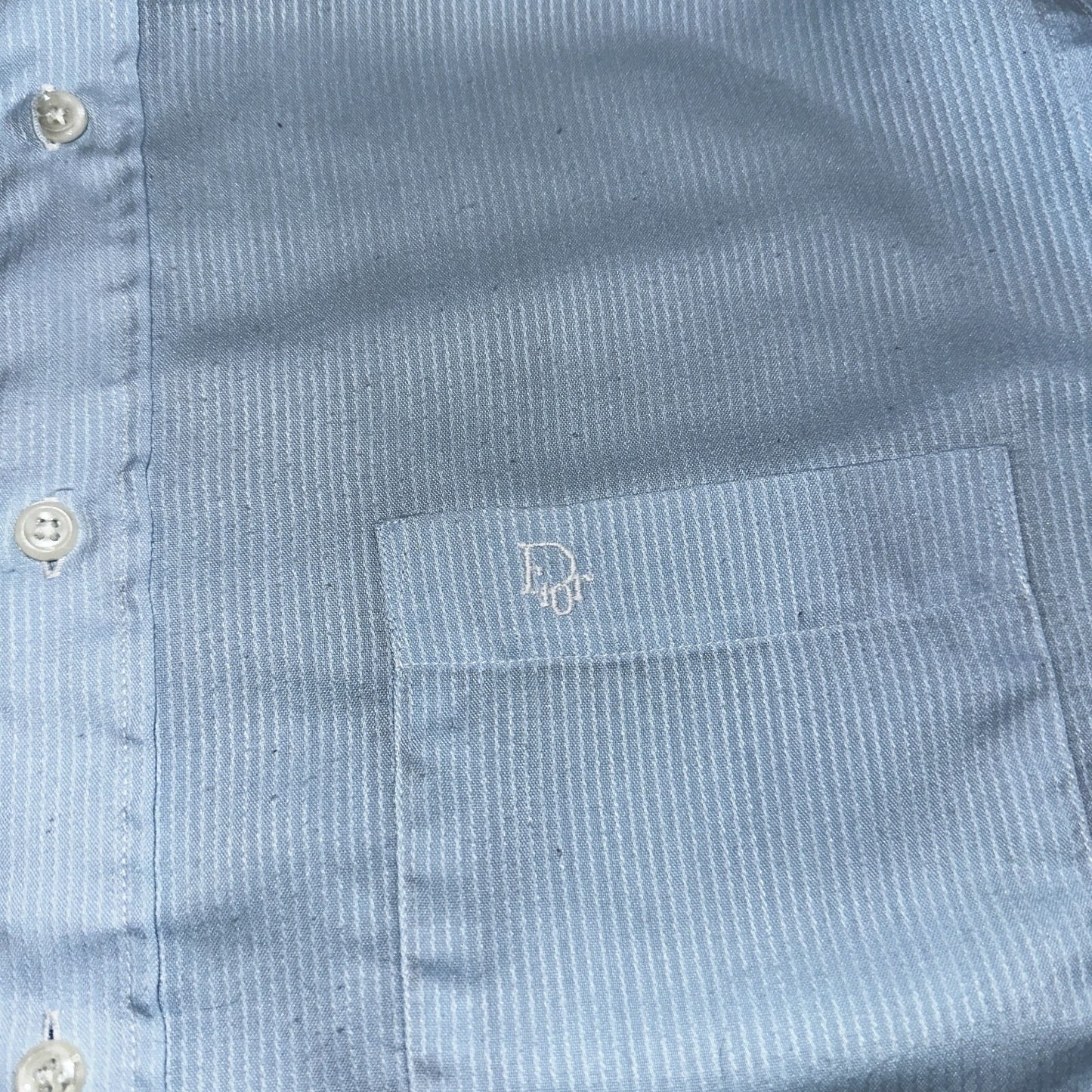 Christian Dior VTG Button Shirt Long Sleeve Men’s 16.5 Blue Basic Chemises QVV