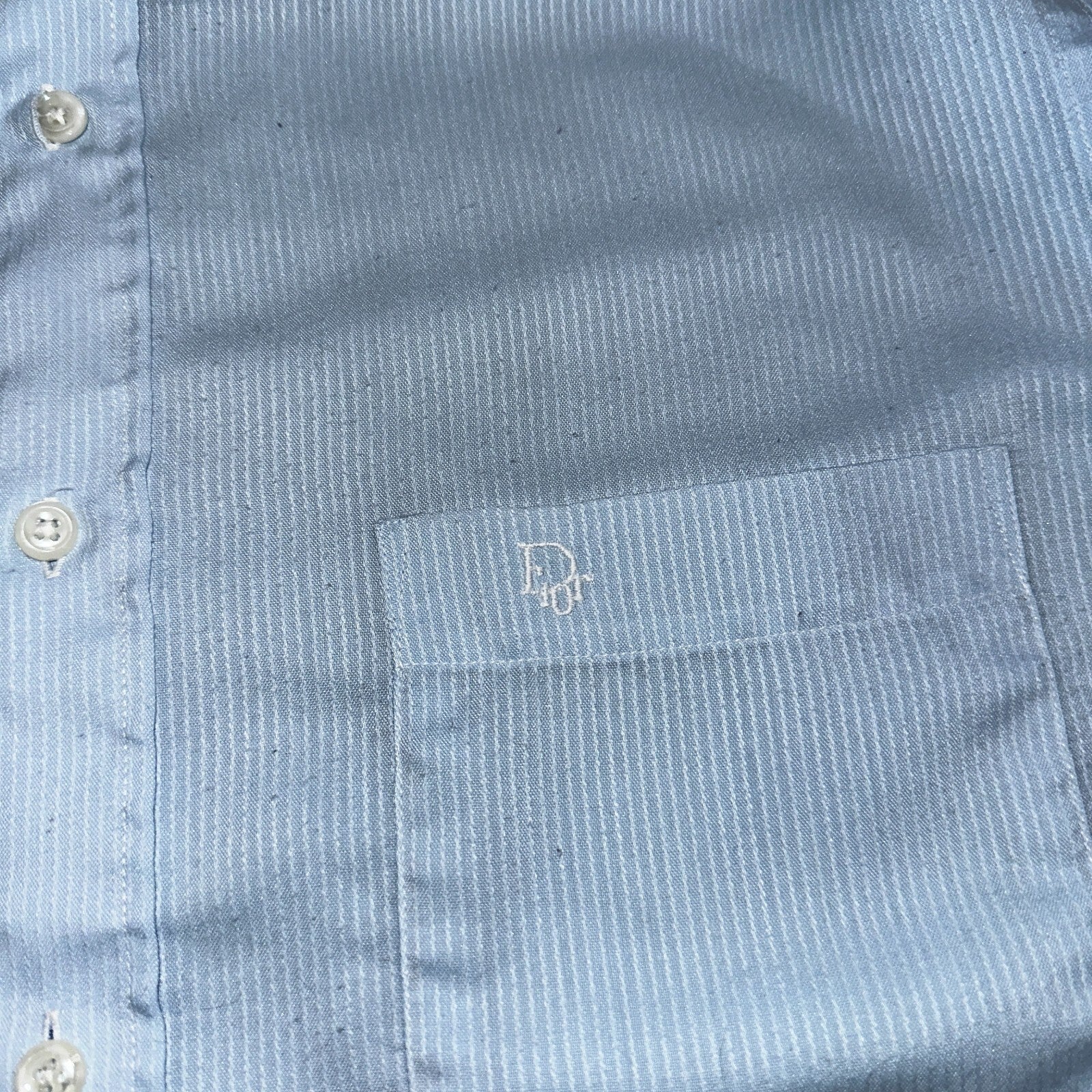 Christian Dior VTG Button Shirt Long Sleeve Men’s 16.5 Blue Basic Chemises QVV