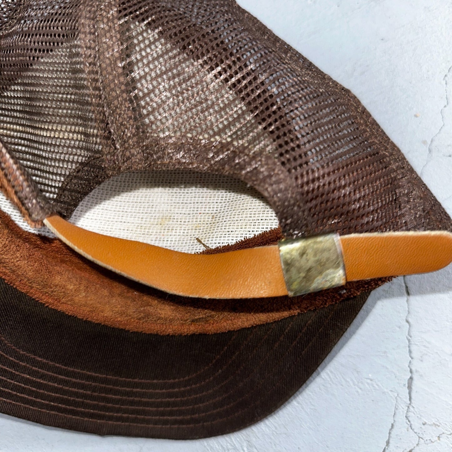 Vintage Tyson USA Made Patch Trucker Hat Strap Back Adjustable Mesh Mike Brown