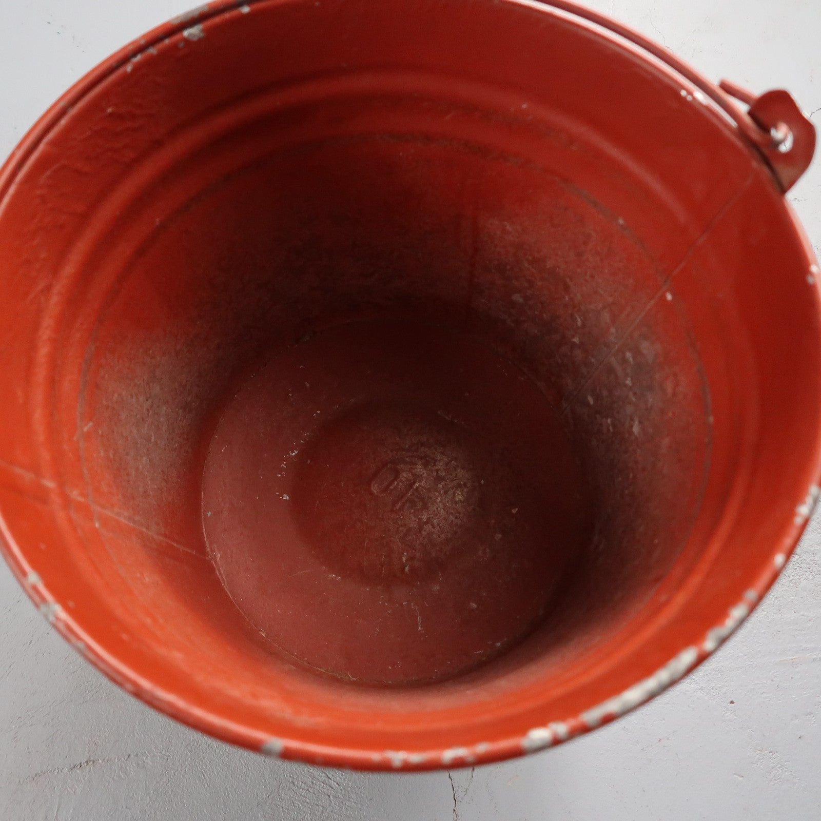 VTG Hand Painted Peaches Metal Bucket W Handle Galvanized Tub Garden Folk Art