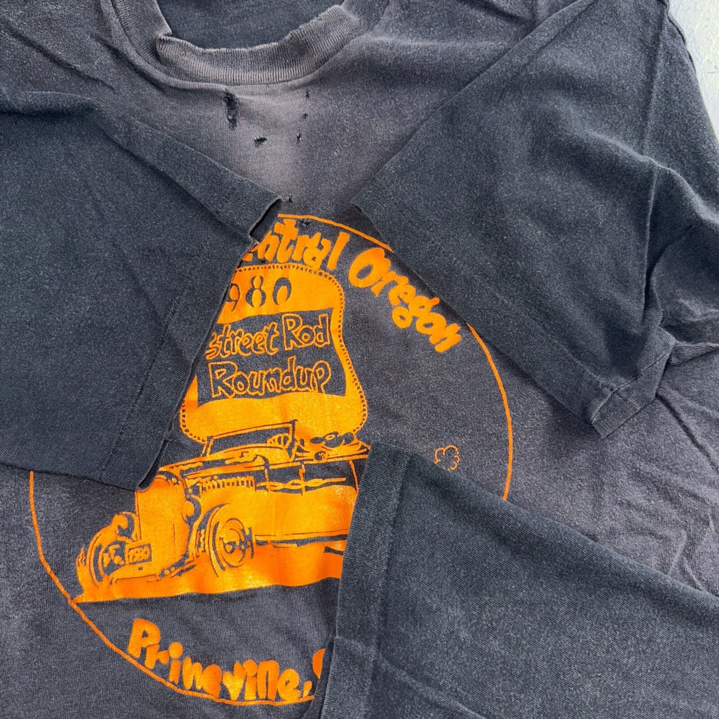 Street Rod Faded Thrashed VTG T Shirt Central Oregon Prineville Cars Racing 80s