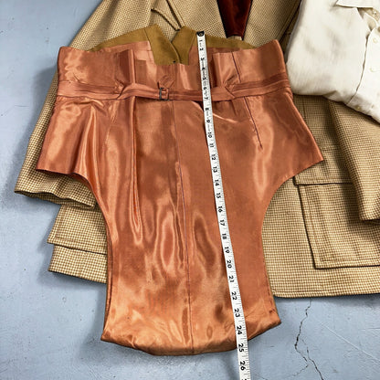 VTG Mens 3 PC Suit 40 Jacket Coat Pants Brown Rockabilly 70s 1970s Complete Fit