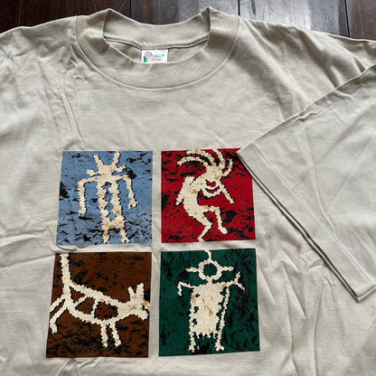 Aztec 90s Single Stitch Vintage T Shirt Abstract Tribal Arizona Print Graphic 2X