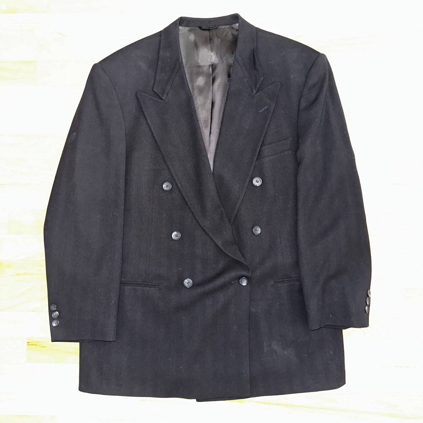 Nino Cerruti Rue Royale Double Breasted VTG Suit Jacket Blazer, 44 Union USA