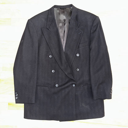 Nino Cerruti Rue Royale Double Breasted VTG Suit Jacket Blazer, 44 Union USA