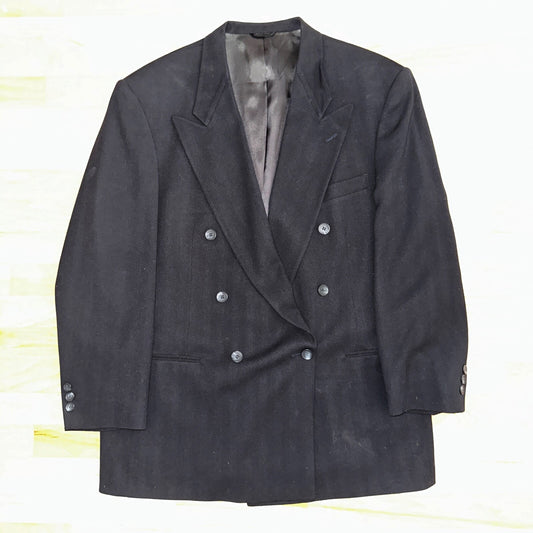 Nino Cerruti Rue Royale Double Breasted VTG Suit Jacket Blazer, 44 Union USA