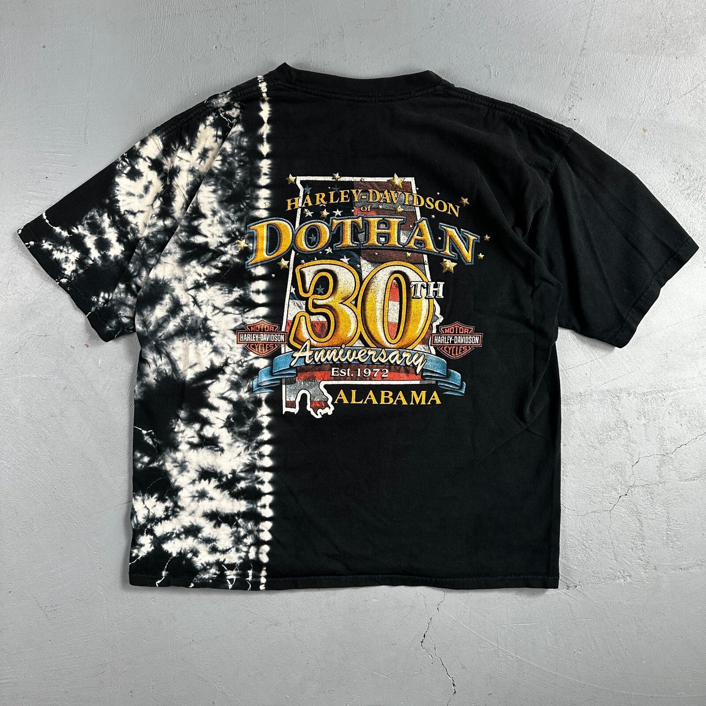 Harley Davidson Dothan Alabama  VTG T Shirt Motorcycle Bike Graphic USA Tye Dye