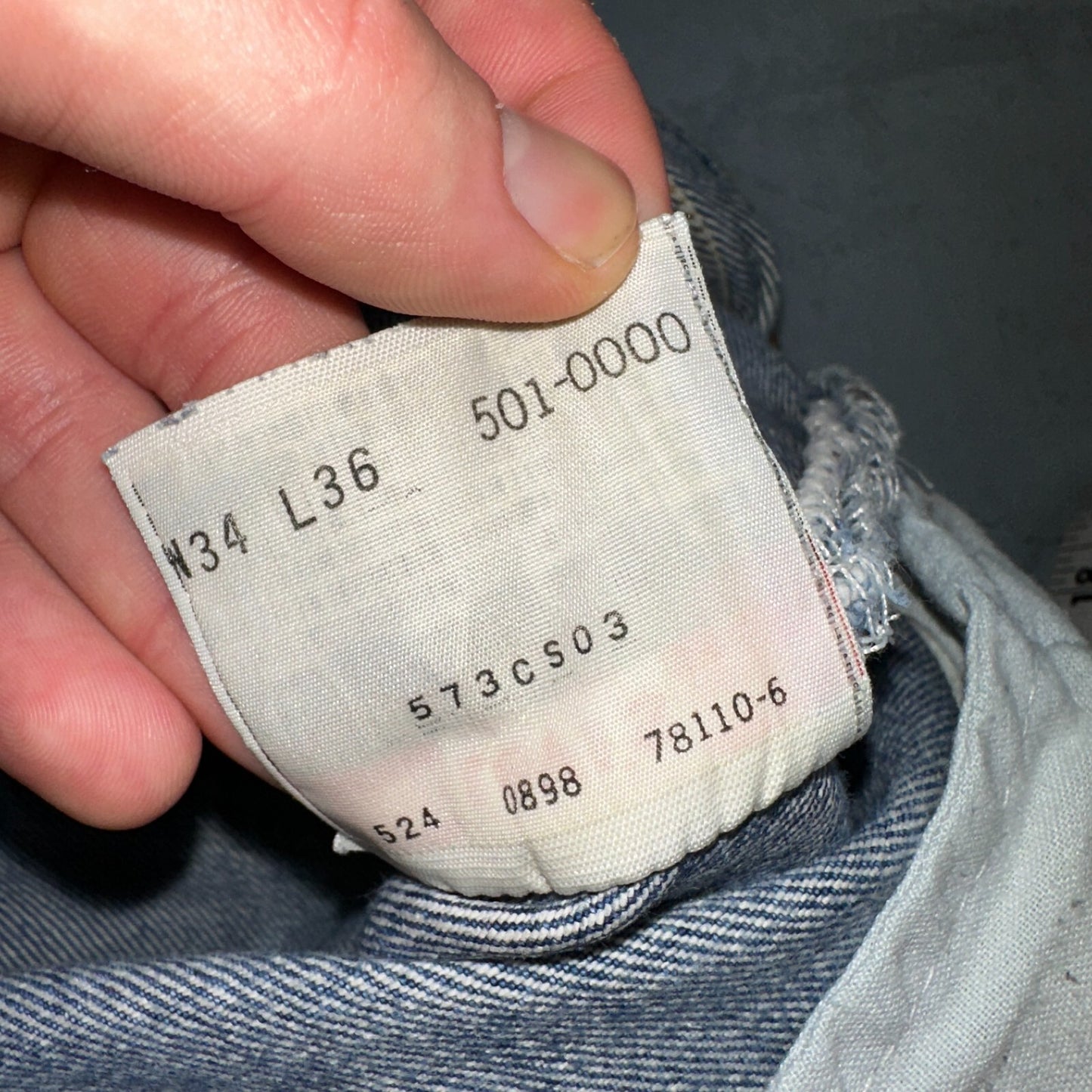 Levis 501 Vintage 90s USA XX Straight Leg Jeans Blue Light Wash 34x36 Act 32x30