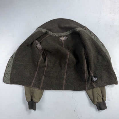 RRL Double RL Ralph Lauren Browns Beach Knit Jacket Black Gray Snap Size Small